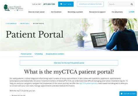 Myctca patient portal - 27 hours ago Patient portal: The myCTCA patient portal is a web-based tool designed to allow you to access your medical records, lab results, prescriptions and more. With the myCTCA portal, you also can read doctor bios, get information about your cancer type, manage appointments and pay bills.